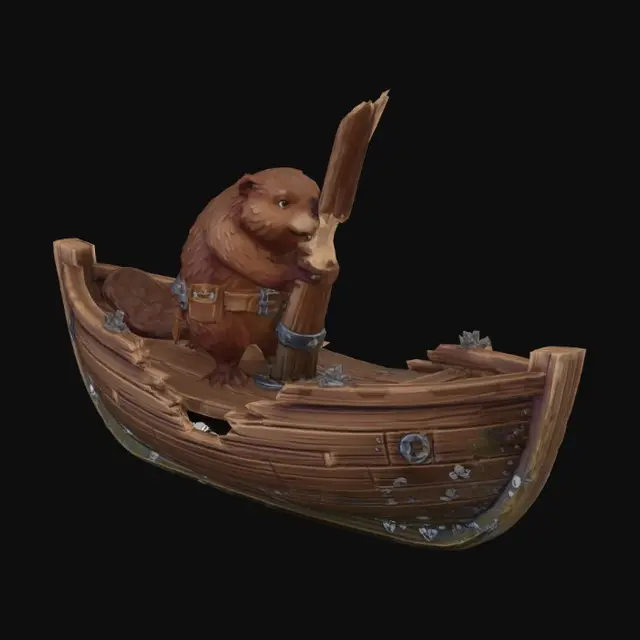 3D model for Beaver and boat