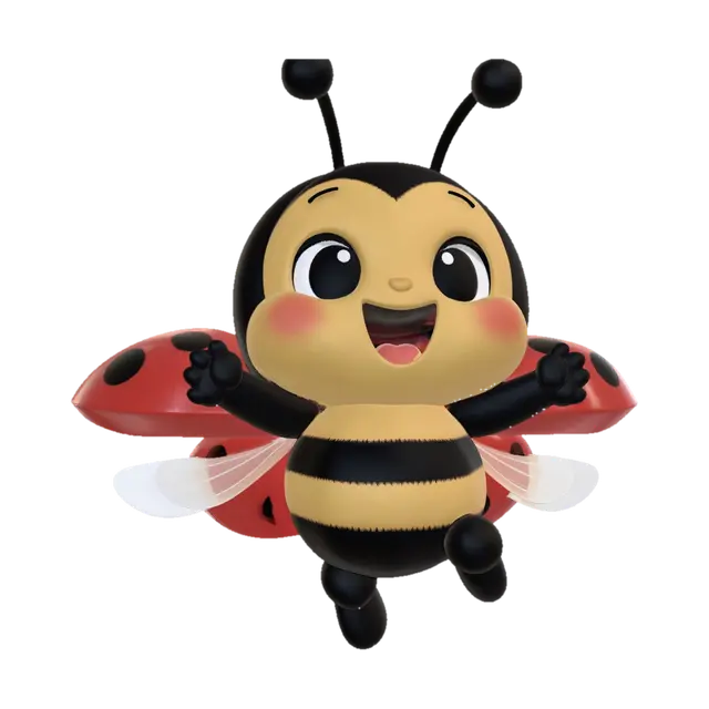Babybug's Playtime 3D model, AI generated