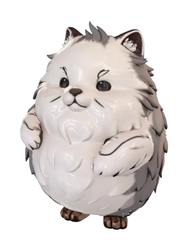 Fluffy Paws 3D model, vytvořený pomocí AI
