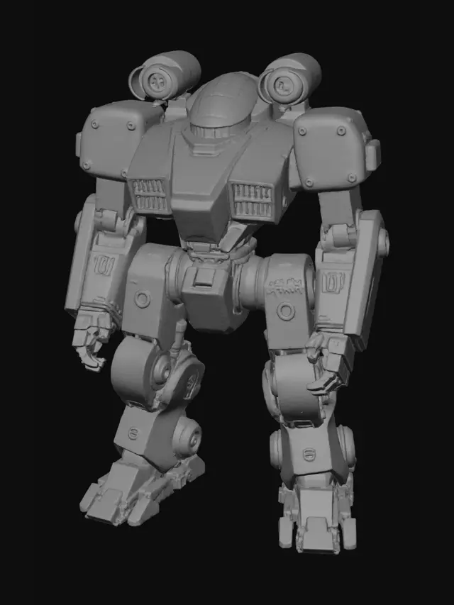 3D model for well-armed Battlemech, many details, a masterpiece, golden colors, full height, cinematic composition, cinematic high detail, ultra realistic, cinematic lighting, Ultra- Wide Angle, Depth of Field, hyper-detailed, beautiful background l looking at viewer,monochrome, high contrast, sharp shadows,moody atmosphere, dramatic lighting, intense gaze, gritty texture,7-Catapult, Missile Launchers,Battlemech