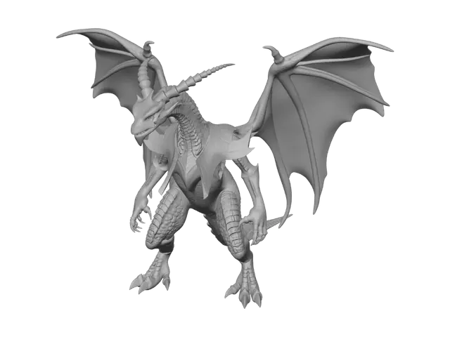 3D model for FF8のバハムートをマイクラのＭＯＤ　で使用できるモンスターのテクスチャデータを作ってください。全長は35ブロックにしてください。全体的な印象

FF6までの伝統的な「竜(ドラゴン)」らしいデザインを受け継ぎつつ、よりスタイリッシュかつマッシブな風貌になっています。荒々しさと同時に、彫刻のような美しい造形美を感じさせるデザインです。 

特徴的なパーツ:肩の外殻

最大の特徴は肩から張り出したような外殻です。肩の部分に、まるで鎧の肩当てのように大きく張り出した硬質な殻(甲羅のような装甲)があり、これがシルエットを特に印象づけています。 


体格

二足歩行の人型に近い竜の姿で、胸から肩にかけてがっしりと厚みのある、筋肉質でマッシブ(重量感のある)な体つきです。
直立した姿勢で、威圧感のある堂々とした立ち姿をしています。

頭部・角

細長く鋭い顔立ちで、頭部から後方に向かって大きく湾曲した角が伸びています。
目は鋭く、爬虫類的な印象を与えます。

翼

背中から生えた大きなコウモリ状の翼を持ち、広げると全身を覆うほどの大きさになります。
戦闘の登場シーンでは、雲海の上から翼を広げて舞い降りてくる演出があります。

尻尾・爪

長くしなやかな尾と、鋭い爪を持つ手足があり、全身が硬質な鱗や装甲のようなもので覆われています。

体はもう少しスリムでしっぽは一つ。あと翼をもっと大きく。翼はもっと大きく常に浮かんでいる。翼は体よりもさらに大きくｚ座標は胴体と同じ位置に