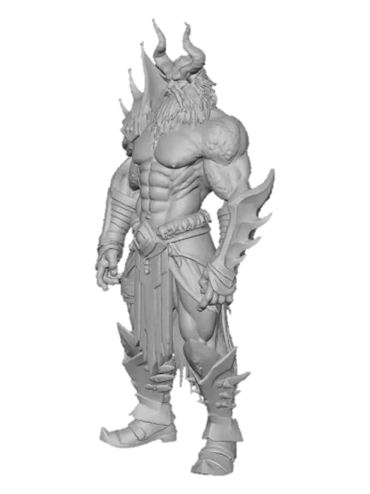3D model for quiero crear un boss con estilo nordico fornido con armadura demoniaca bien epica
el personaje tiene que estar bien detallado y definido cada parte del negros , rojo y naranja, las texturas tienen que verse hiper reales con 1080 full hd   que sobresalgan los detalles en todo el personaje los brazos y piernas separadas (no sueltas)del cuerpo para poder armar el esqueleto  para movimiento