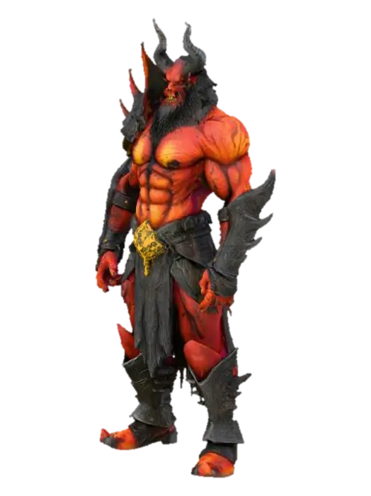 3D model for quiero crear un boss con estilo nordico fornido con armadura demoniaca bien epica
el personaje tiene que estar bien detallado y definido cada parte del negros , rojo y naranja, las texturas tienen que verse hiper reales con 1080 full hd   que sobresalgan los detalles en todo el personaje los brazos y piernas separadas (no sueltas)del cuerpo para poder armar el esqueleto  para movimiento