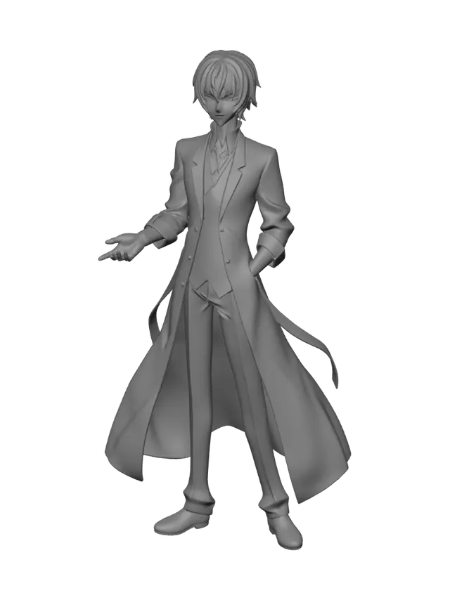 3D model for Beige Trenchcoat Gentleman