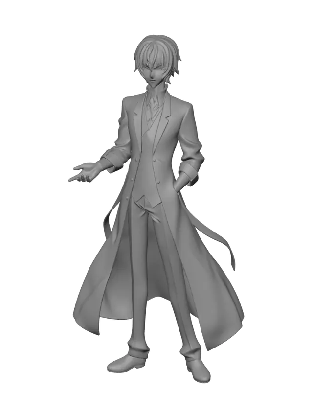 3D model for Beige Trenchcoat Gentleman