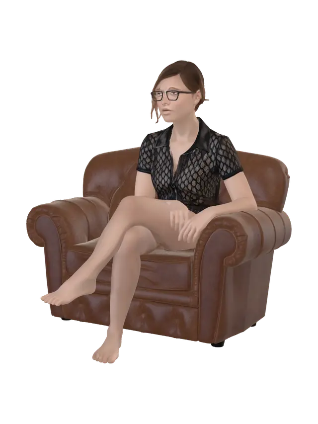Contemplation in a Brick Loft 3D model, vytvořený pomocí AI