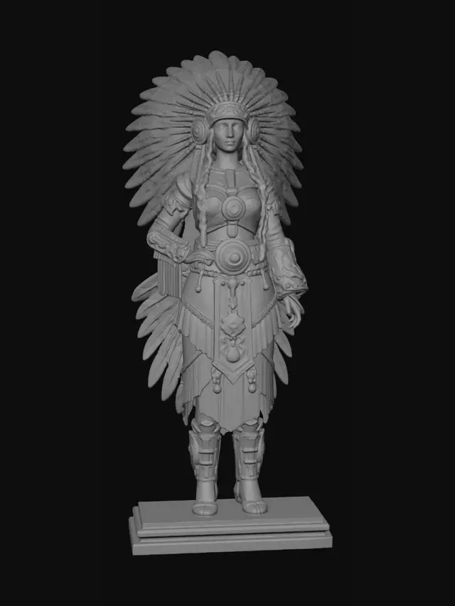 3D model for Blue Beaded Headdress Dancer
