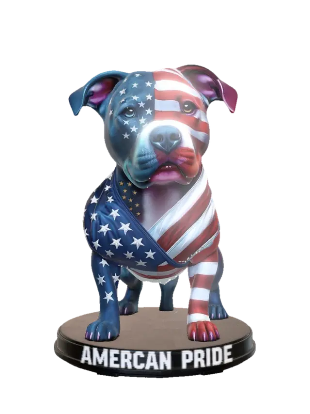 Star-Spangled Bulldog - Mutt 3D model, vytvořený pomocí AI