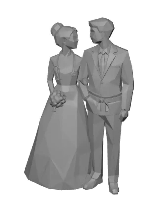 3D model for Polygonal Wedding Couple