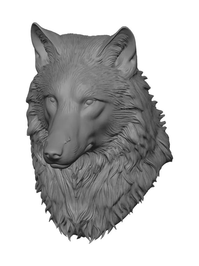 3D model for Stylized Wolf Head