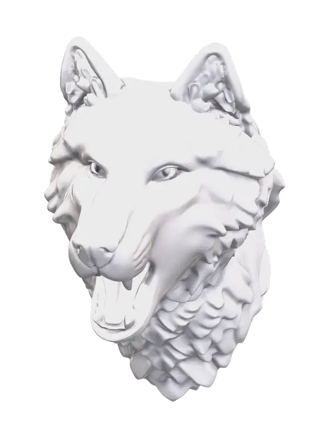 Low-Poly Wolf Head - Wolfhead 3D model, vytvořený pomocí AI