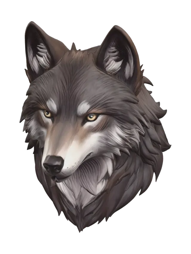 Realistic Wolf Head - Wolfhead 3D model, vytvořený pomocí AI