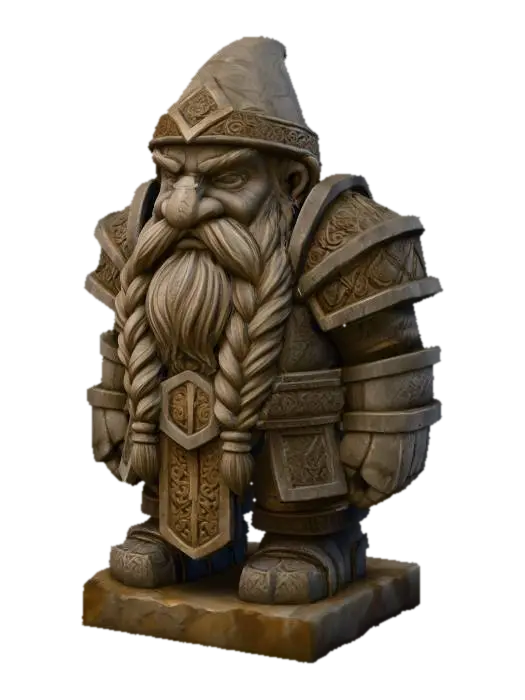 3D model for Stylized dwarf Statue