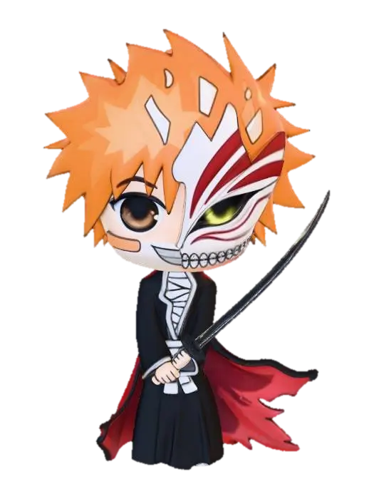 Chibi Duality Warrior - Bleach 3D model, vytvořený pomocí AI