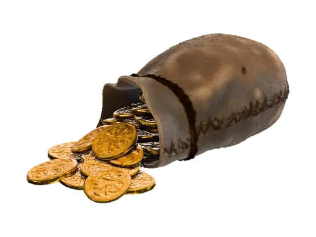 Bag of Gold Coins - Wealth 3D model, vytvořený pomocí AI