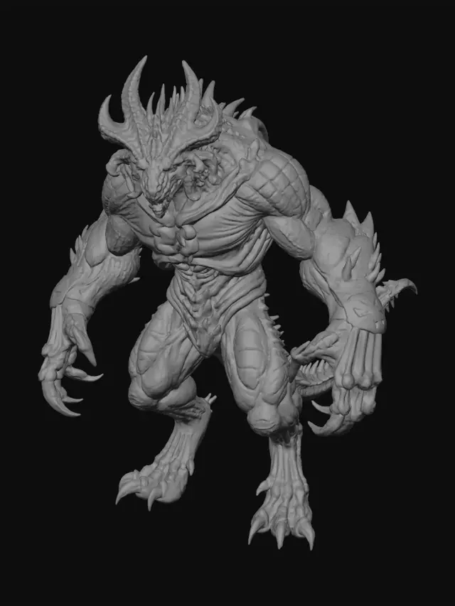 3D model for Alien reptoid biomech Monster