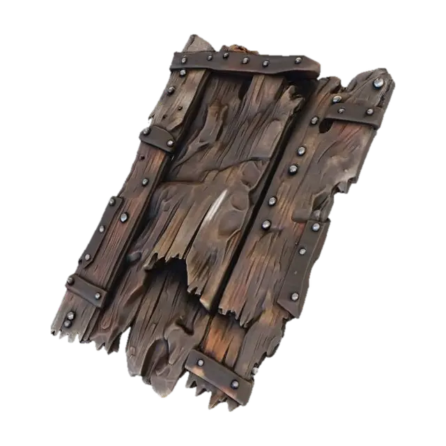 Wooden Shield - Handcrafted 3D model, vytvořený pomocí AI