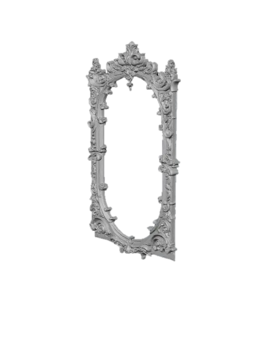 3D model for A big tall picture frame between two rocks depicting a dark fantasy scenery.