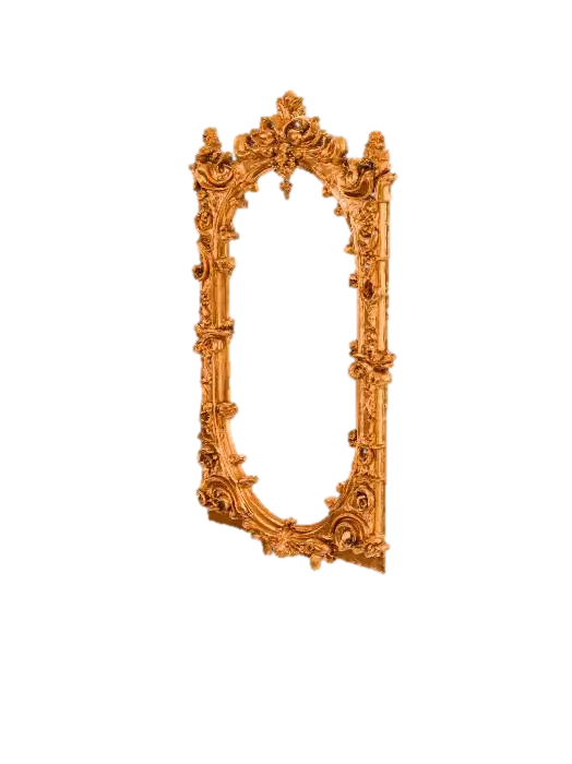 3D model for A big tall picture frame between two rocks depicting a dark fantasy scenery.