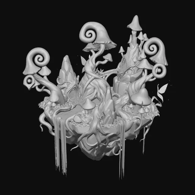 3D model for Neon Mycelium Forest