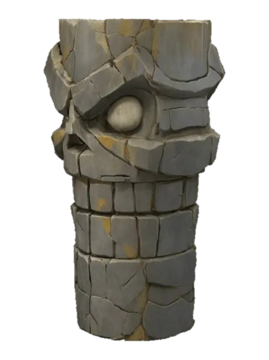 Stone Warrior Totem 3D model, vytvořený pomocí AI