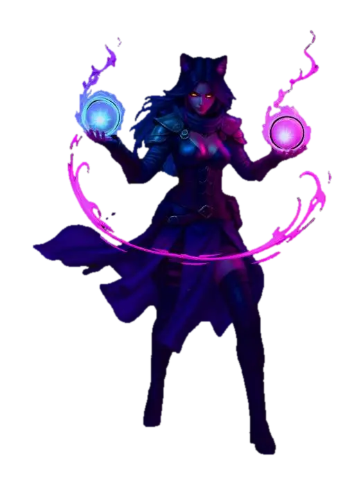 Feline Arcane Sorceress - Catlike 3D model, vytvořený pomocí AI