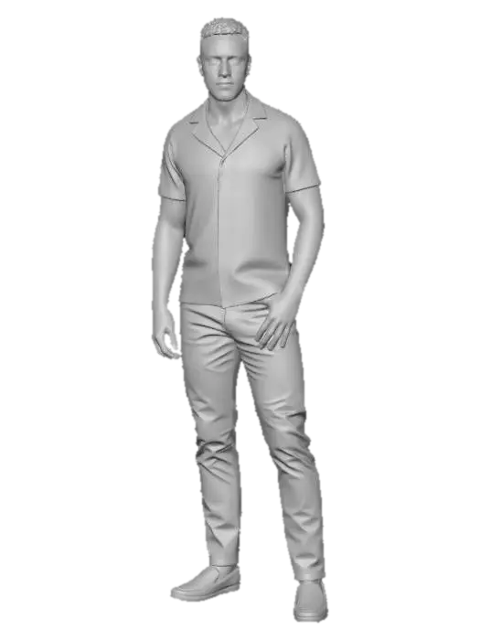 3D model for Patterned Polo Look