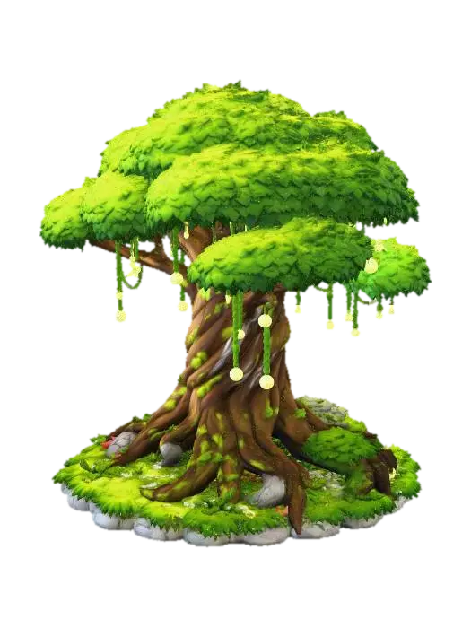 Sleepywood Tree - Grove 3D model, vytvořený pomocí AI