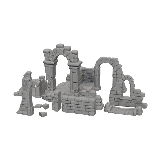 Ornate Destroyed City - Streets 3D model, vytvořený pomocí AI