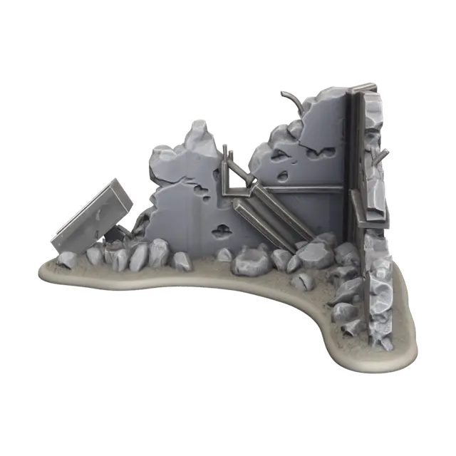 Stylized Destroyed City - Streets 3D model, vytvořený pomocí AI