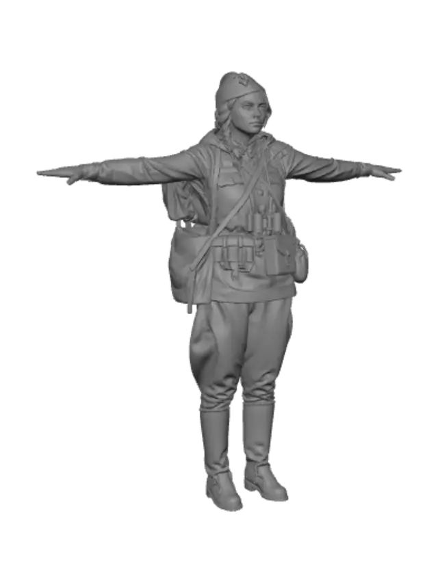 3D model for Soviet World War II Soldier in a T-pose