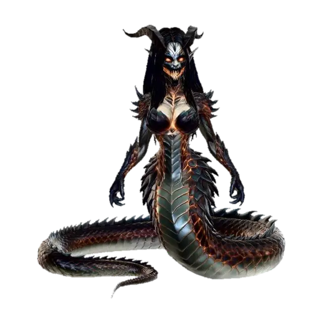 Emberwyrm Queen - Lamia 3D model, vytvořený pomocí AI