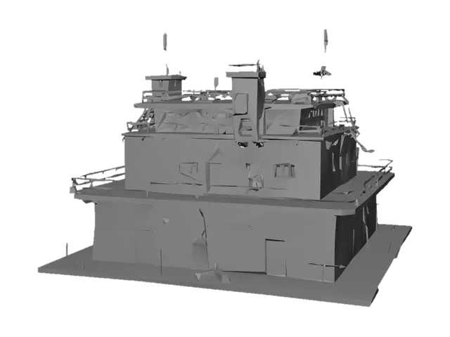 3D model for Realtime strategy oyununda kullanılacak ana binayı temsil eden askeri üs binası.