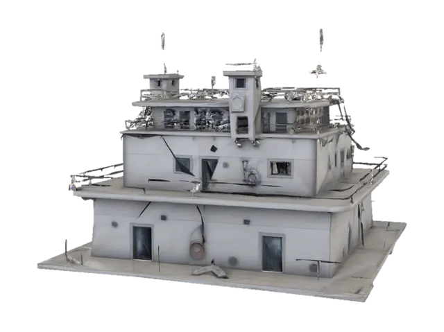 3D model for Realtime strategy oyununda kullanılacak ana binayı temsil eden askeri üs binası.