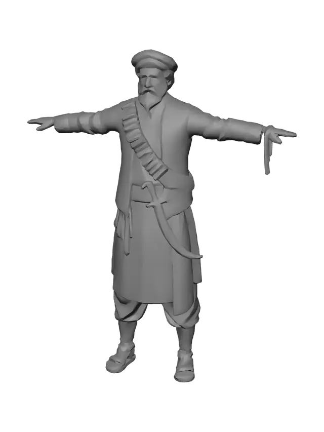 3D model for Desert Warrior in Traditional Attire