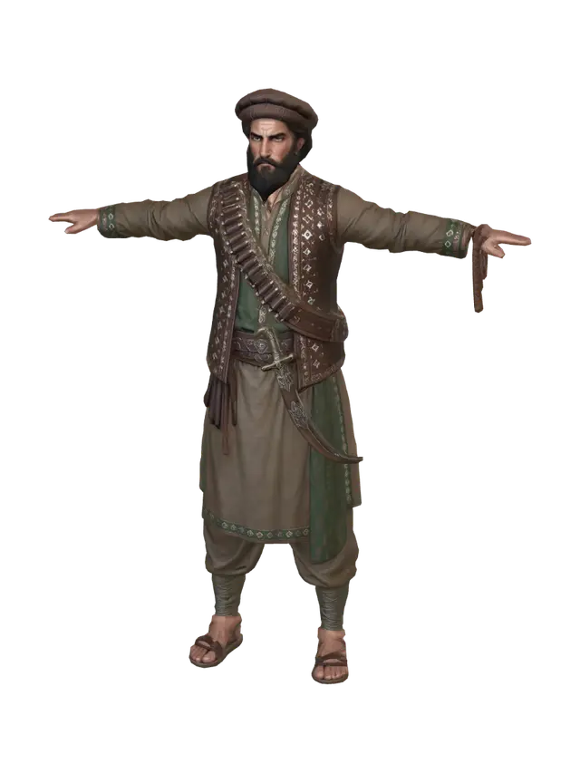 3D model for Desert Warrior in Traditional Attire