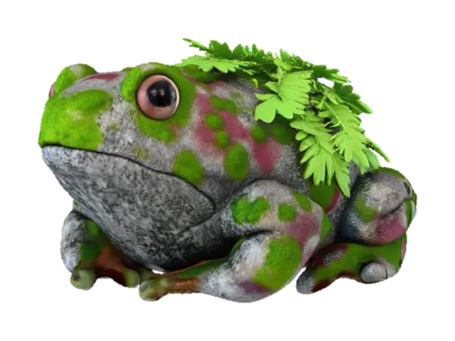 Modelo 3D de Moss Frog - Mossy, generado por IA