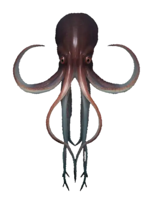 a giant squid emerging from the inky depths, its long tentacles reaching into the… - Octopus 3D model, vytvořený pomocí AI