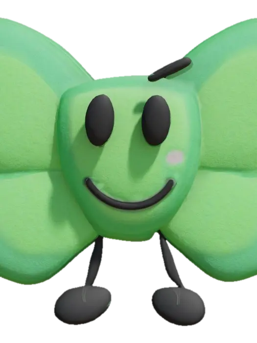 Modello 3D Green Butterfly Smiley/PK - Objectshow, generato dall’IA