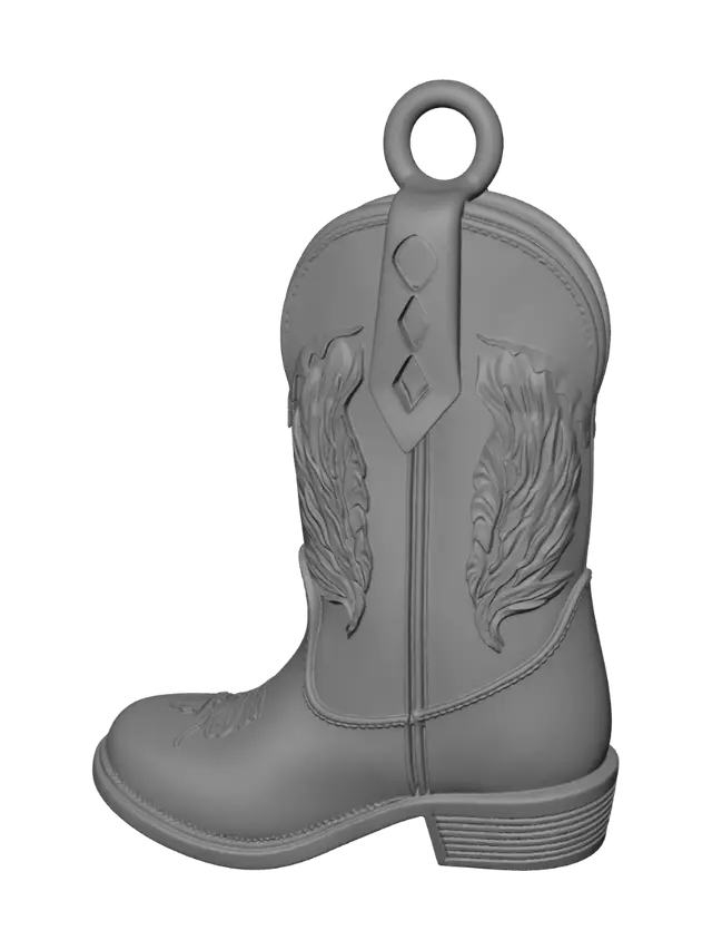 3D model for Winged Cowboy Boot Pendant