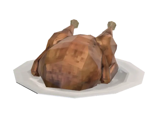 3D model for Low-Poly Roasted Turkey on Plate