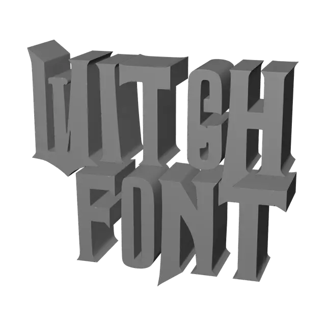 3D model for Weathered Wicked Font