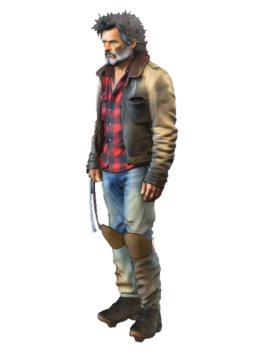 Old man logan - Wolverine 3D model, vytvořený pomocí AI