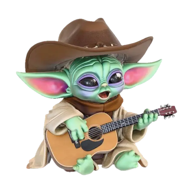 Grogu's Cowboy Serenade 3D model, vytvořený pomocí AI