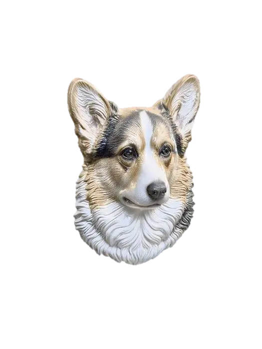 3D model for Marble-Framed Corgi Portrait