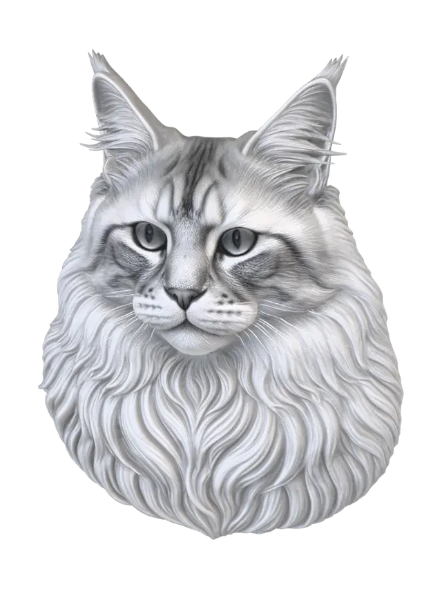 3D model for Marble Maine Coon Portrait