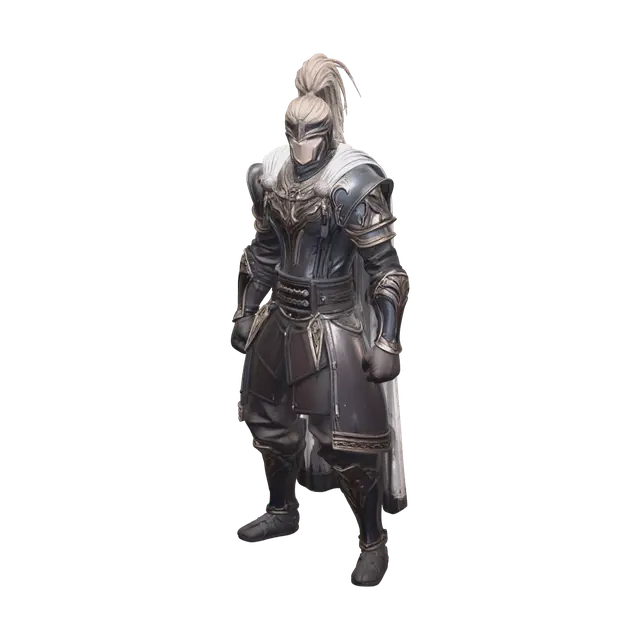 Weathered Crusader Armor 3D model, vytvořený pomocí AI