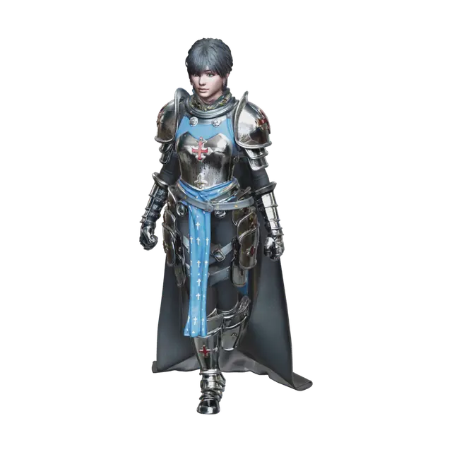 Realistic Crusader Armor 3D model, vytvořený pomocí AI