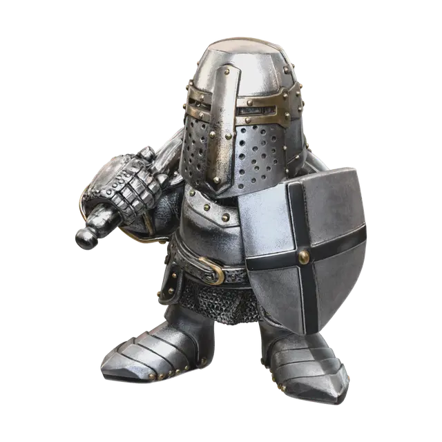 Low-Poly Crusader Armor 3D model, vytvořený pomocí AI