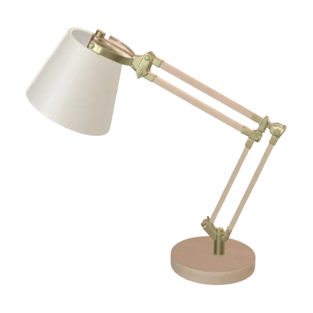 Brass Articulated Desk Lamp - Product 3D model, AI generated